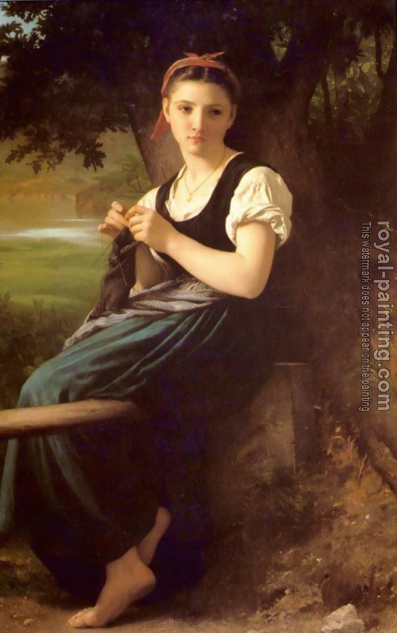 William-Adolphe Bouguereau : Tricoteuse(The Knitter)